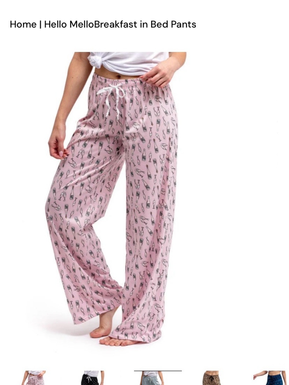Hello Mello Pink Breakfast in Bed Pants